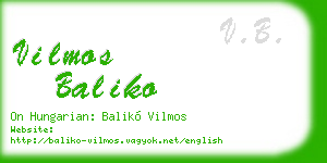 vilmos baliko business card